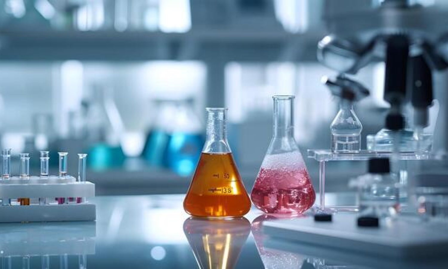 ai-generated-back-to-school-science-lab-excitement-highlight-the-excitement-of-a-science-experiment-in-a-laboratory-setting-background-image-generative-ai-photo